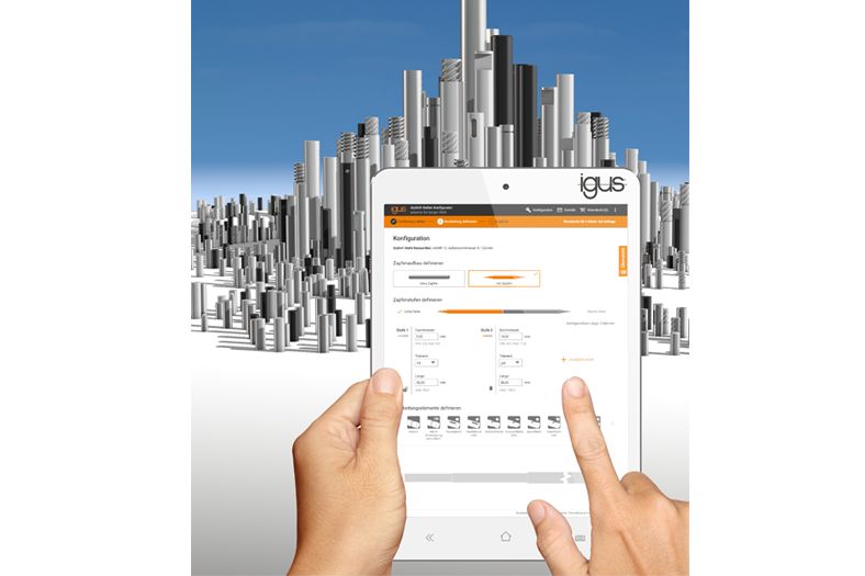 Configuration at the push of a button: new igus online tool creates shafts in seconds