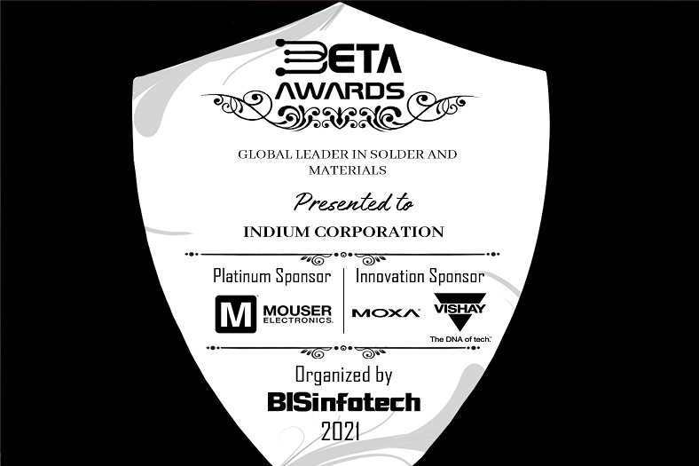 Indium Corporation gets BETA Award as Global Leader in ‘Solder and Materials’